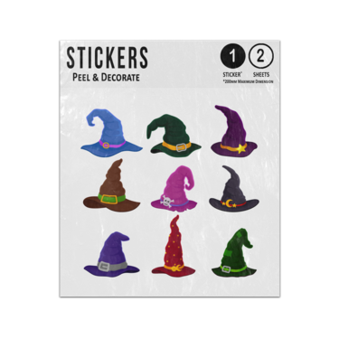 Picture of Autumn Witches Hat Collection Ornaments Star Moon Wizard Sticker Sheets Twin Pack