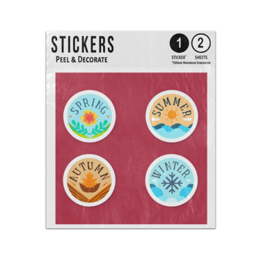 Picture of Four Season Label Collection Spring Summer Autumn Winter Sticker Sheets Twin Pack