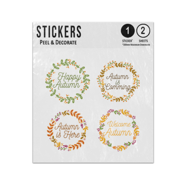 Picture of Happy Autumn Is Welcome Coming Here Four Badge Collection Sticker Sheets Twin Pack