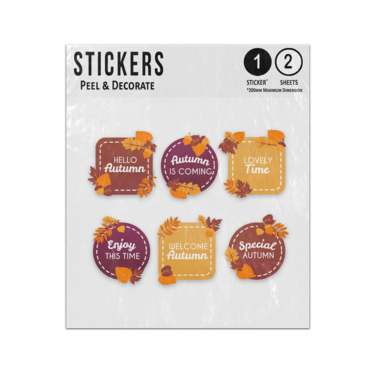 Picture of Hello Autumn Coming Enjoy Lovely Welcome Special Sentiments Sticker Sheets Twin Pack