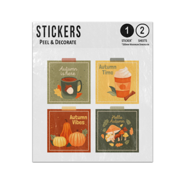 Picture of Hello Autumn Is Here Time Vibes Four Badge Set Seasonal Item Sticker Sheets Twin Pack