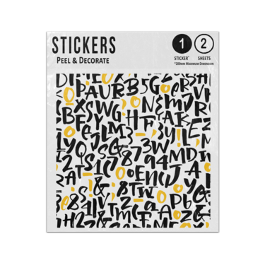 Picture of Alphabet Letters And Numbers Seamless Pattern Sticker Sheets Twin Pack
