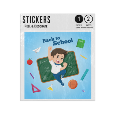 Picture of Back To School Boy Jumping For Joy Sticker Sheets Twin Pack