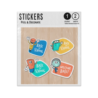 Picture of Back To School Cartoon Characters Sticker Sheets Twin Pack