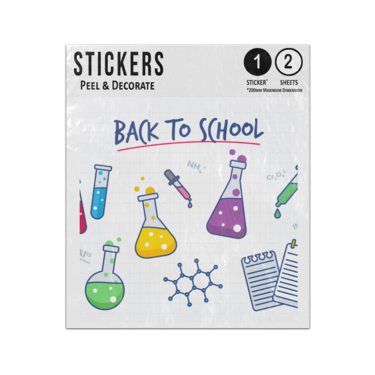Picture of Back To School Chemistry Beakers Jars Test Tubes Notes Set Sticker Sheets Twin Pack