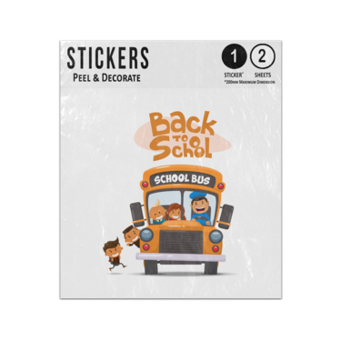 Picture of Back To School Kids Get On Yellow Bus With Driver Sticker Sheets Twin Pack