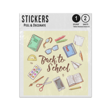 Picture of Back To School Learning Education Objects Collection Sticker Sheets Twin Pack
