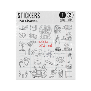Picture of Back To School Pencil Drawing Icons Collection Sticker Sheets Twin Pack