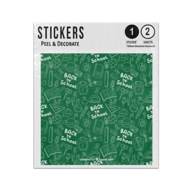 Picture of Back To School Pencil Line Drawing Doodles Seamless Pattern Sticker Sheets Twin Pack