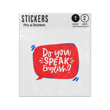 Picture of Do You Speak English Chat Bubble Typographical Illustration  Sticker Sheets Twin Pack