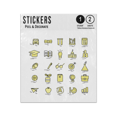 Picture of Educational Concept Line Drawing Icons Set Collection Sticker Sheets Twin Pack