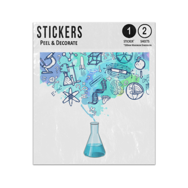 Picture of Educational Science Chemistry Beaker Symbols Sketch Concept Sticker Sheets Twin Pack