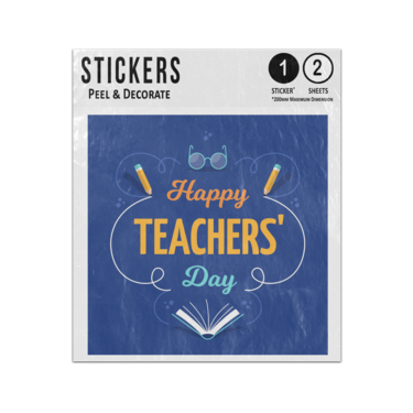 Picture of Happy Teachers Day Lettering Quote With Hand Drawn Doodles Sticker Sheets Twin Pack