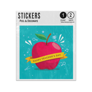 Picture of Happy Teachers Day Red Apple Teaching Gift Pet Sticker Sheets Twin Pack