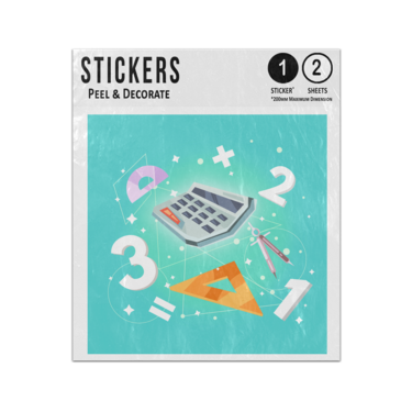 Picture of Math Educational Concept Background With Instruments Equipment Sticker Sheets Twin Pack