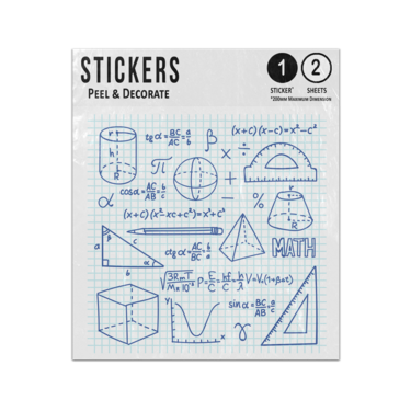 Picture of Maths Geometry Trigonometry Formulas Educational Hand Drawn Doodles Sticker Sheets Twin Pack