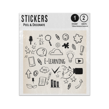 Picture of Online Elearning Teaching Graphics Line Drawing Doodles Set Sticker Sheets Twin Pack