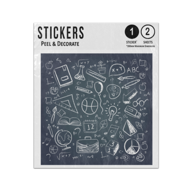 Picture of School Chalkboard Maths Sport Science Doodle Art Sticker Sheets Twin Pack
