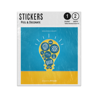 Picture of School Educational Lightbulb Learn Teaching Elements Concept Sticker Sheets Twin Pack