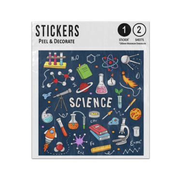 Picture of Science Chemistry School Laboratory Educational Doodles Sticker Sheets Twin Pack