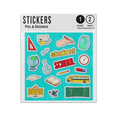 Picture of Student Pop Art School Items Objects Collection Sticker Sheets Twin Pack