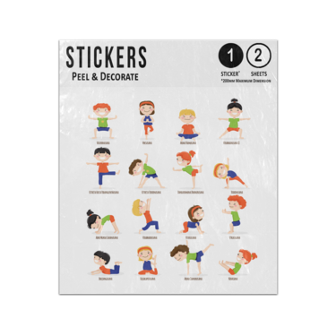Picture of Yoga Basic Asanas Top Poses Boy Girl Children Practice Sticker Sheets Twin Pack