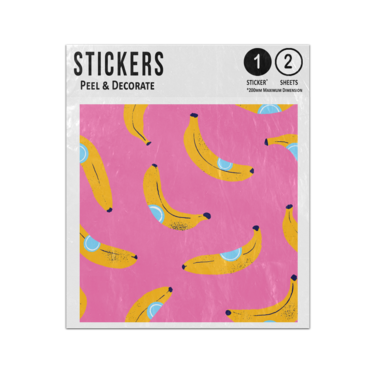 Picture of 1980S Banana Food Colourful Vintage Retro Seamless Pattern Sticker Sheets Twin Pack