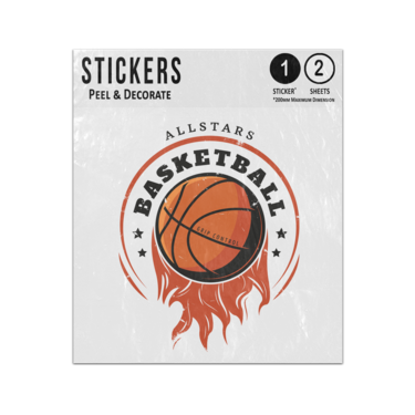 Picture of All Stars Basketball Flames Logotype Vintage Illustration Sticker Sheets Twin Pack