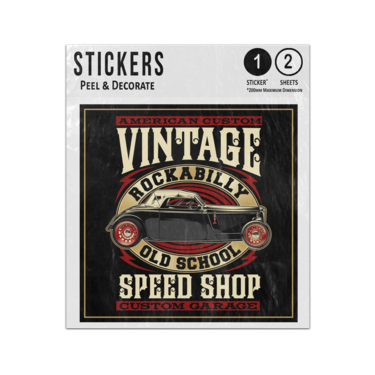 Picture of American Custom Vintage Rockabilly Old School Speed Shop Sticker Sheets Twin Pack