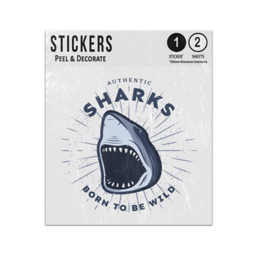 Picture of Authentic Sharks Born To Be Wild Open Jaw Great White Illustration Sticker Sheets Twin Pack