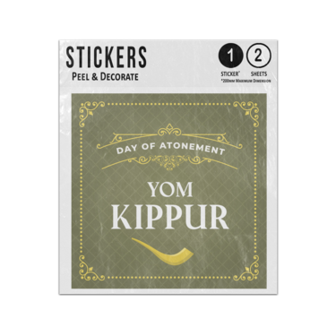 Picture of Day Of Atonement Yom Kippur Judasim Holiest Day Vintage Lettering Sticker Sheets Twin Pack