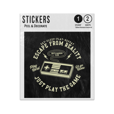 Picture of Eat Sleep Play Repeat 8 Bits Gamer Club Play Hard Or Go Home Sticker Sheets Twin Pack