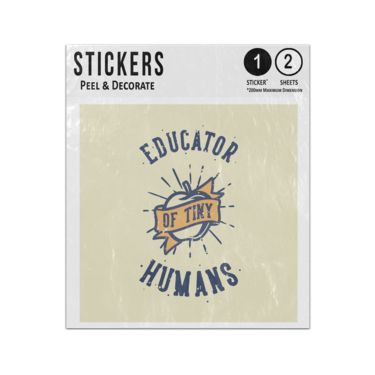 Picture of Educator Of Tiny Humans Lettering Type Teachers Apple Vintage Style Sticker Sheets Twin Pack