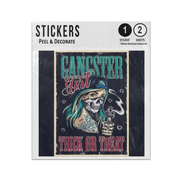 Picture of Gangster Girl Trick Or Treat Dia De Los Muertos Day Of Death Vintage Sticker Sheets Twin Pack