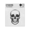 Picture of Human Skull Drawing Vintage Black And White Anatomical Sketch Sticker Sheets Twin Pack