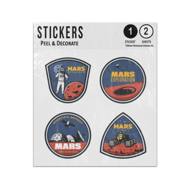 Picture of Mars Research Exploration Space Colonization Scientific Odyssey Emblems Sticker Sheets Twin Pack