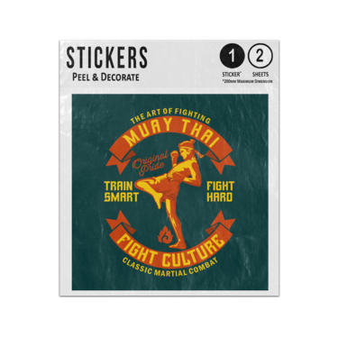 Picture of Muay Thai Train Smart Fight Hard Fight Culture Martial Combat Artwork Sticker Sheets Twin Pack