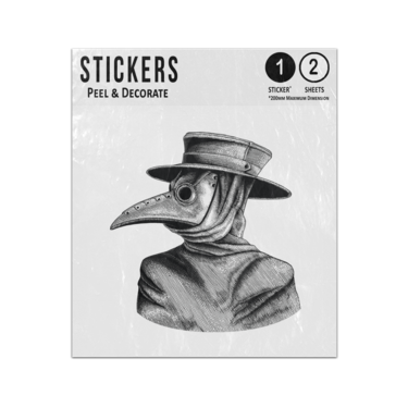 Picture of Plague Doctor Hand Drawing Sketch Vintage Physician Bubonic Plague Sticker Sheets Twin Pack