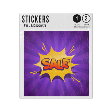 Picture of Sale Lettering Inside Comic Speech Word Bubble Retro Style Sticker Sheets Twin Pack