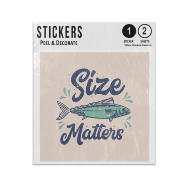 Picture of Size Matters Lettering Type Bigger Fishing Funny Quote Vintage Sketch Sticker Sheets Twin Pack
