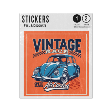 Picture of Vintage Race Old Retro Beetle Car Aged Perfection Vintage Poster Art Sticker Sheets Twin Pack