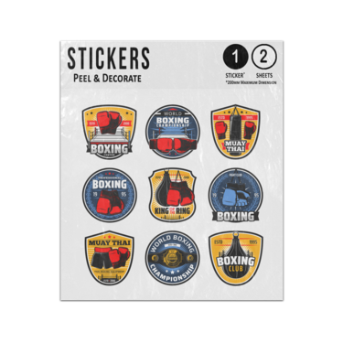 Picture of World Boxing Centre Professional Club Kind Of The Ring Badge Emblems Sticker Sheets Twin Pack
