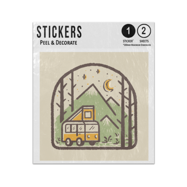 Picture of Adventure Camping Mountain Wilderness Camper Van Mobile Home Drawing Sticker Sheets Twin Pack
