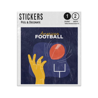 Picture of American Football Throw Ball Touchdown Goalposts Illustration Sticker Sheets Twin Pack