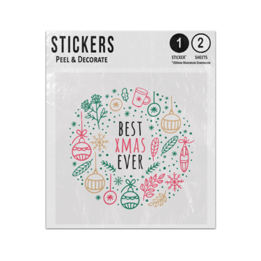 Picture of Best Xmas Ever Lettering Christmas Decoration Doodles Line Drawings Sticker Sheets Twin Pack