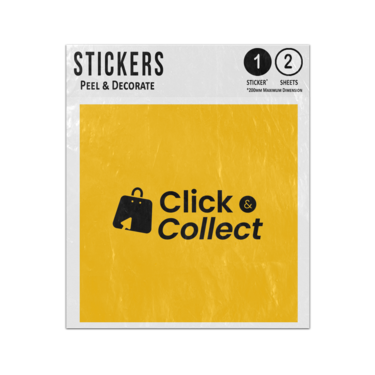 Picture of Click And Collect Typography Lettering Shop Online Symbol Sticker Sheets Twin Pack