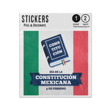 Picture of Constitution Mexicana Dia De La 5 De Bebrero Mexican Flag Illustration Sticker Sheets Twin Pack