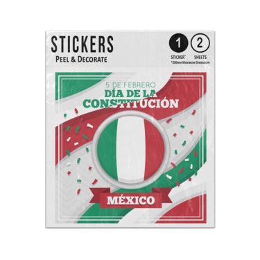 Picture of Dia De La Constitucion Mexico Official Holiday Constitution Day Art Sticker Sheets Twin Pack