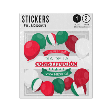 Picture of Dia De La Constitucion Viva Mexico Constitution Day Mexican Holiday Sticker Sheets Twin Pack