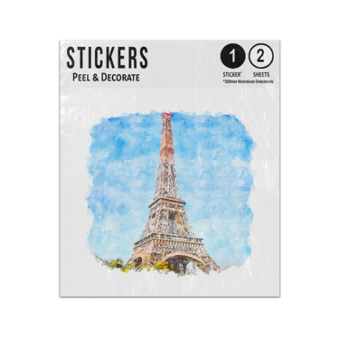 Picture of Eiffel Tower Paris France Watercolour Sketch Hand Drawn Illustration Sticker Sheets Twin Pack